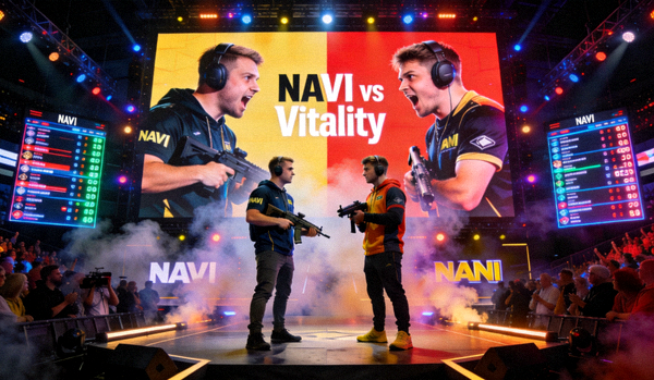CS2世界锦标赛总决赛NAVI对阵Vitality的紧张对决现场